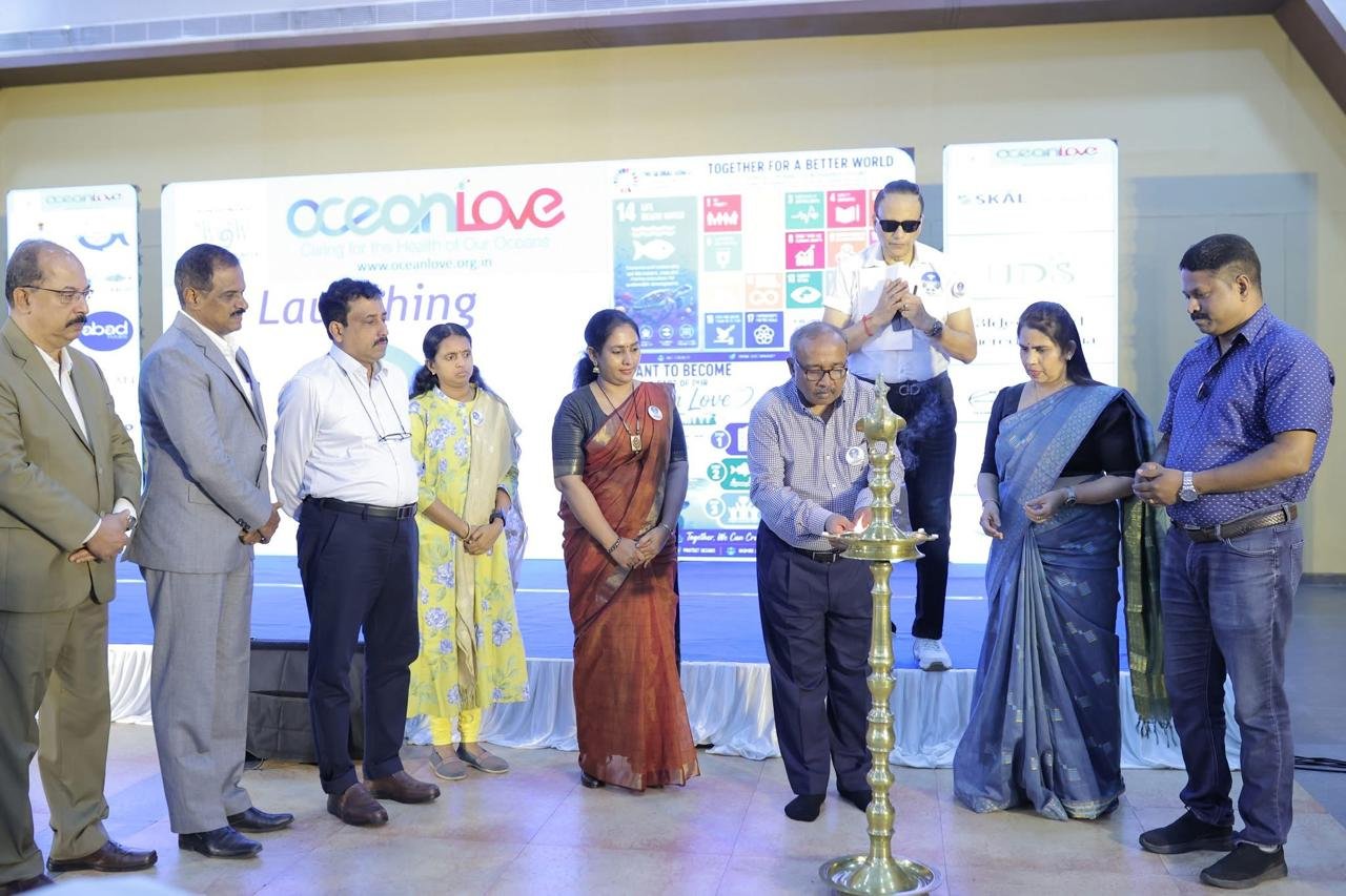 Traditional lamp-lighting ceremony launching the Blue Chef Initiative in Kovalam